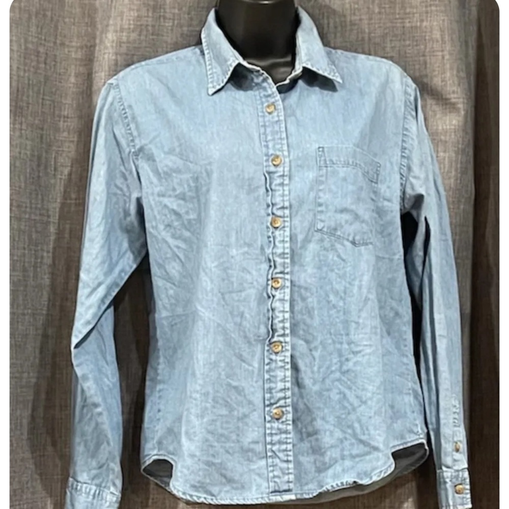 PENDLETON  Brand Women's Light  Denim Jean Blue Shirt Size M